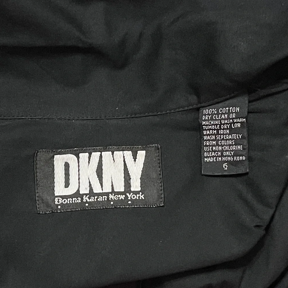 Vintage DKNY Shirt Dress Cotton Poplin Pockets Shirtwaist Dress Minimalist Rare - Picture 12 of 14